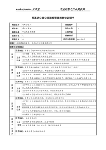 某高速公路公司战略管理岗岗位说明书