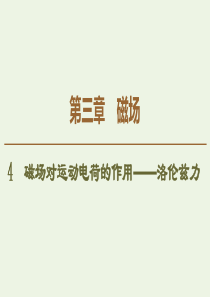 2019-2020学年高中物理 第3章 4 磁场对运动电荷的作用——洛伦兹力课件 教科版选修3-1