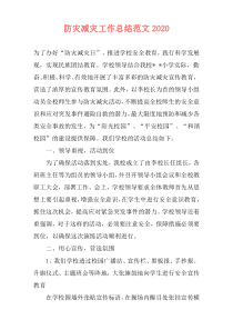 防灾减灾工作总结范文2021