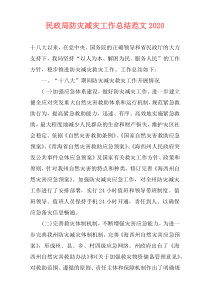 民政局防灾减灾工作总结范文2021