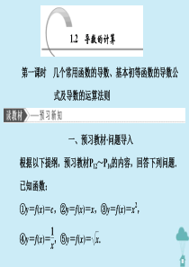 2019-2020学年高中数学 第一章 导数及其应用 1.2 导数的计算 第一课时 几个常用函数的导