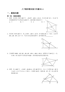 初中八年级下数学期末复习专题NO.4