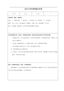 小学试卷质量分析表