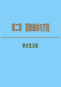 2019-2020学年高中数学 第2章 圆锥曲线与方程章末复习课课件 新人教A版选修2-1