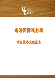 浙江南浔国际建材城项目战略定位报告