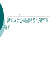 深圳华为公司战略及组织管理分析