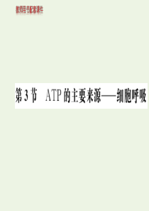 2019-2020学年高中生物 第5章 细胞的能量供应和利用 第3节 ATP的主要来源—细胞呼吸课件