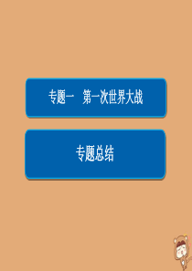 2019-2020学年高中历史 专题一 第一次世界大战专题总结课件 人民版选修3