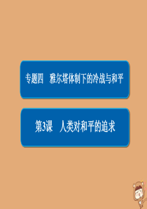 2019-2020学年高中历史 专题四 雅尔塔体制下的冷战与和平 4.3 人类对和平的追求课件 人民