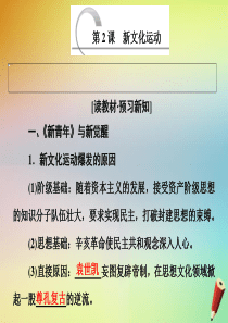 2019-2020学年高中历史 专题三 近代中国思想解放的潮流 第2课 新文化运动课件 人民版必修3