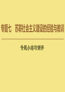 2019-2020学年高中历史 专题7 苏联社会主义建设的经验与教训专题小结与测评课件 人民版必修2