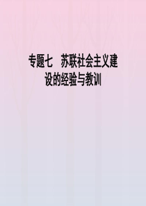 2019-2020学年高中历史 专题7 苏联社会主义建设的经验与教训 二 斯大林模式的社会主义建设道