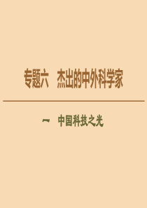 2019-2020学年高中历史 专题6 杰出的中外科学家 1 中国科技之光课件 人民版选修4