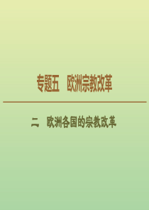 2019-2020学年高中历史 专题5 欧洲宗教改革 2 欧洲各国的宗教改革课件 人民版选修1