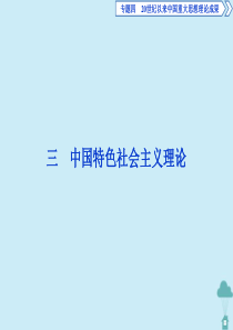 2019-2020学年高中历史 专题4 20世纪以来中国重大思想理论成果 3 中国特色社会主义理论课