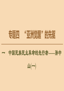 2019-2020学年高中历史 专题4 “亚洲觉醒”的先驱 1 中国民族民主革命的先行者——孙中山（