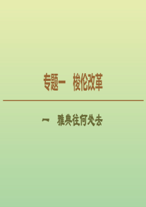 2019-2020学年高中历史 专题1 梭伦改革 1 雅典往何处去课件 人民版选修1