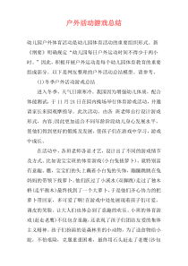 户外活动游戏总结