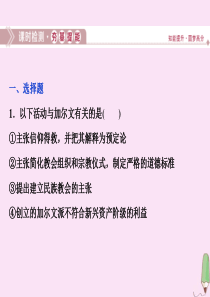 2019-2020学年高中历史 第五章 欧洲宗教改革 第三节 欧洲宗教改革的发展课时检测课件 北师大