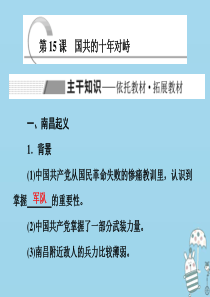 2019-2020学年高中历史 第四单元 近代中国反侵略、求民主的潮流 第15课 国共的十年对峙课件