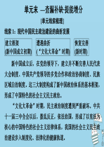 2019-2020学年高中历史 第六单元 现代中国的政治建设与祖国统一 单元末—查漏补缺 提能增分课