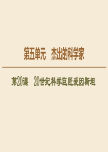 2019-2020学年高中历史 第5单元 杰出的科学家 第20课 20世纪科学巨匠爱因斯坦课件 岳麓