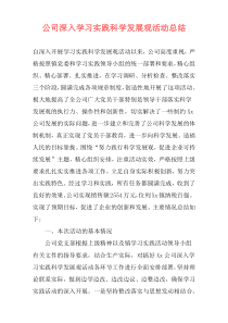 公司深入学习实践科学发展观活动总结