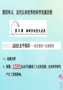 2019-2020学年高中历史 第4单元 近代以来世界的科学发展历程 第11课 物理学的重大进展课件