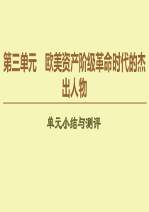 2019-2020学年高中历史 第3单元 欧美资产阶级革命时代的杰出人物单元小结与测评课件 新人教版