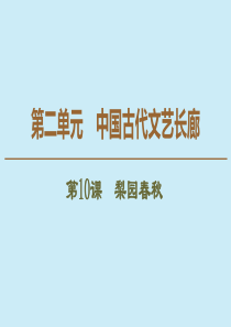 2019-2020学年高中历史 第2单元 中国古代文艺长廊 第10课 梨园春秋课件 岳麓版必修3