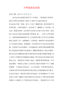 大学运动会总结