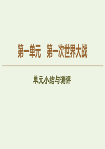 2019-2020学年高中历史 第1单元 第一次世界大战单元小结与测评课件 岳麓版选修3