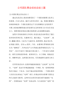 公司团队聚会活动总结三篇