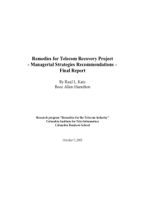 电信业恢复对策之管理策略建议(1)