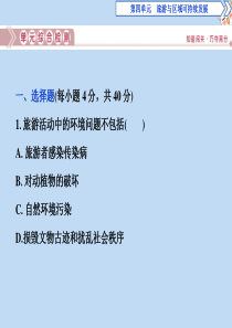 2019-2020学年高中地理 第四单元 旅游与区域可持续发展单元综合检测课件 鲁教版选修3