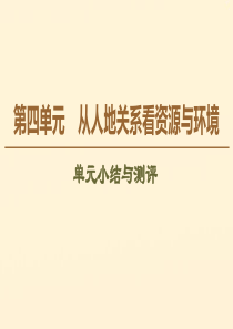 2019-2020学年高中地理 第4单元 从人地关系看资源与环境 单元小结与测评课件 鲁教版必修1