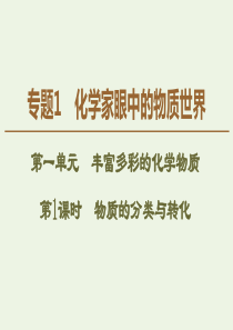 2019-2020年高中化学 专题1 第1单元 第1课时 物质的分类与转化课件 苏教版必修1