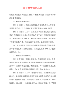 公益慈善活动总结