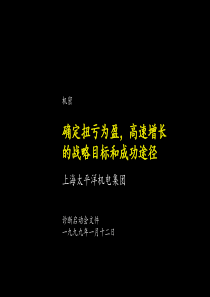 确定扭亏为盈，高速增长的战略目标和成功途径(1)