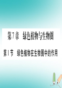 2018秋七年级生物上册 第三单元 第7章 第1节 绿色植物在生物圈中的作用习题课件 （新版）北师大