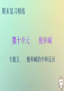 2018秋九年级化学下册 期末复习精炼 第十单元 酸和碱 专题五 酸和碱的中和反应课件 （新版）新人