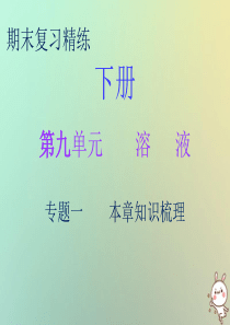 2018秋九年级化学下册 期末复习精炼 第九单元 溶液 专题一 本章知识梳理课件 （新版）新人教版