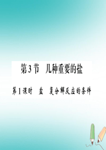 2018秋九年级化学下册 第7章 应用广泛的酸、碱、盐 第3节 几种重要的盐（第1课时）盐 复分解反