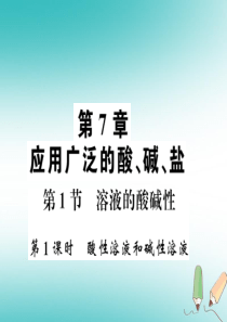 2018秋九年级化学下册 第7章 应用广泛的酸、碱、盐 第1节 溶液的酸碱性（第1课时）酸性溶液和碱