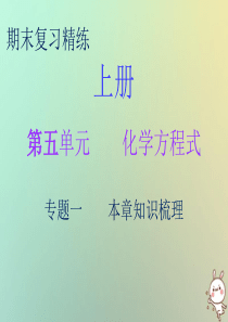 2018秋九年级化学上册 期末复习精炼 第五单元 化学方程式 专题一 本章知识梳理课件 （新版）新人