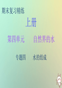 2018秋九年级化学上册 期末复习精炼 第四单元 自然界的水 专题四 水的组成课件 （新版）新人教版