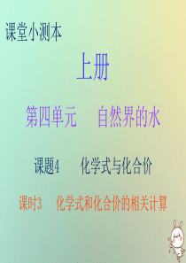 2018秋九年级化学上册 第四单元 自然界的水 课题4 化学式与化合价 课时3 化学式和化合价的相关