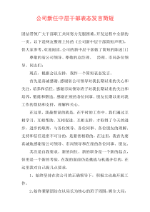 公司新任中层干部表态发言简短