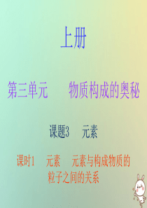 2018秋九年级化学上册 第三单元 物质构成的奥秘 课题3 元素 课时1 元素 元素与构成物质的粒子