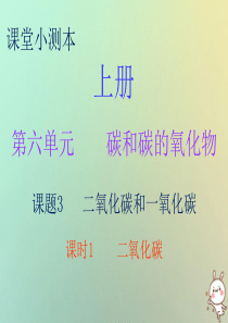 2018秋九年级化学上册 第六单元 碳和碳的氧化物 课题3 二氧化碳和一氧化碳 课时1 二氧化碳（小